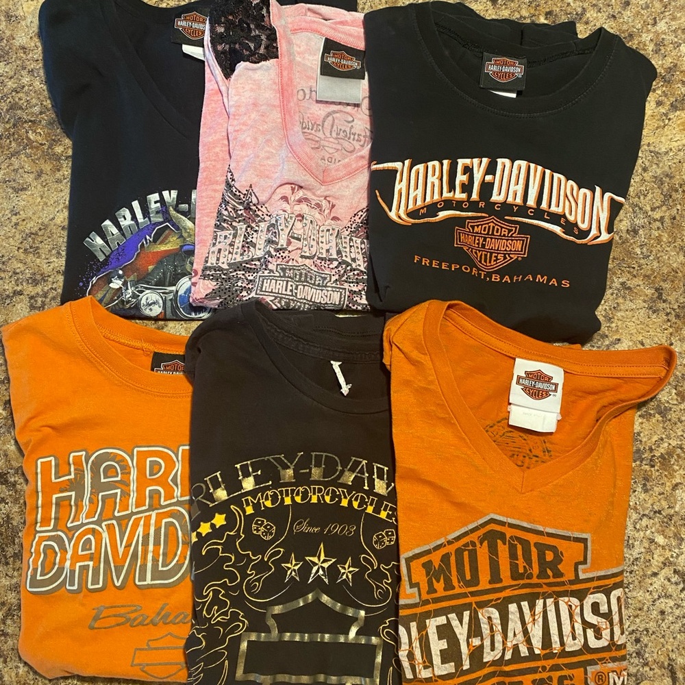 LOT 6 Harley Davidson T-shirts. Size small.